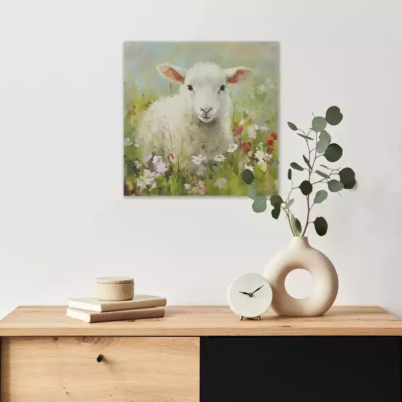 Tableau mural en toile agneau coloré