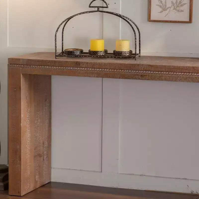 63 Table Console Étroite Rectangulaire en Bois