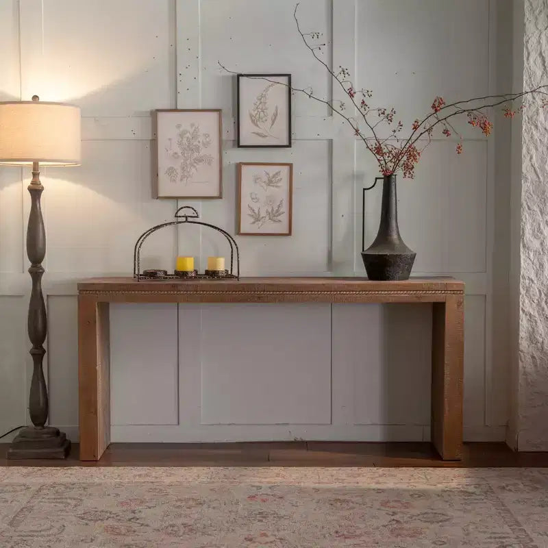 63 Table Console Étroite Rectangulaire en Bois