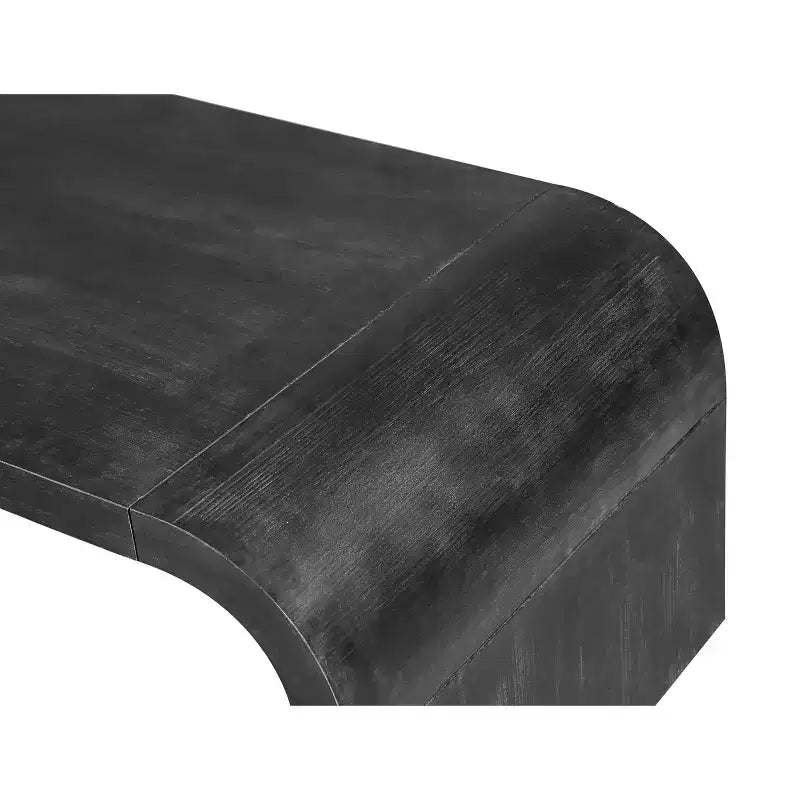 Table Basse Artisanale de Ferme, Design Art Déco Courbé pour Salon/Bureau, Gain de Place, Montage Facile