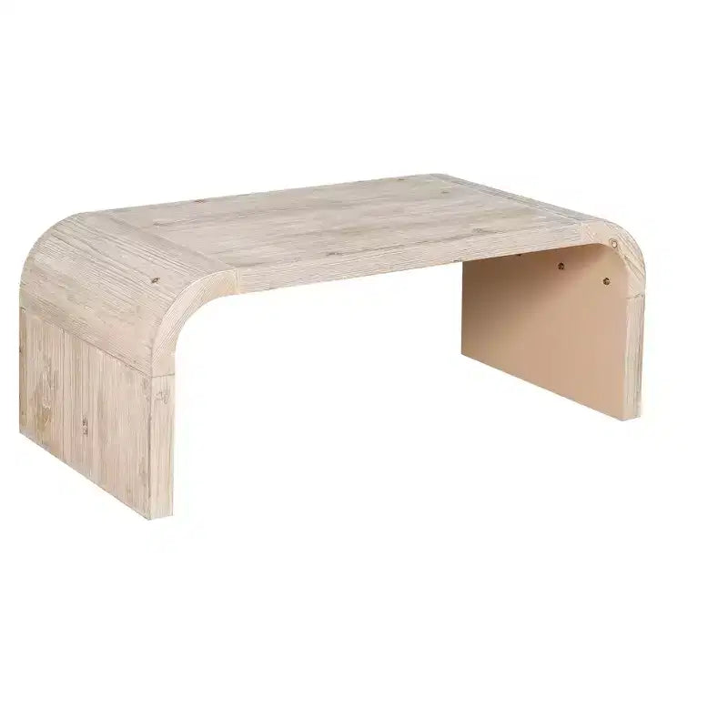 Table Basse Artisanale de Ferme, Design Art Déco Courbé pour Salon/Bureau, Gain de Place, Montage Facile