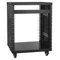 VEVOR 12U AV Rack Stand, 500 lbs Capacity, Network Stereo Recording Studio Rack with Lockable Caster Wheels Round &amp; Square Holes, Special Vents