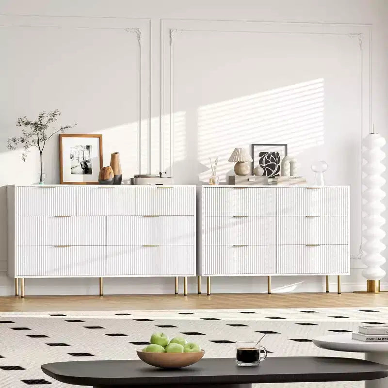 Commode à 7 tiroirs pour chambre à coucher, commode moderne en bois pour placard, avec poignée dorée, meuble de rangement pour chambre à coucher, pour salon, couloir