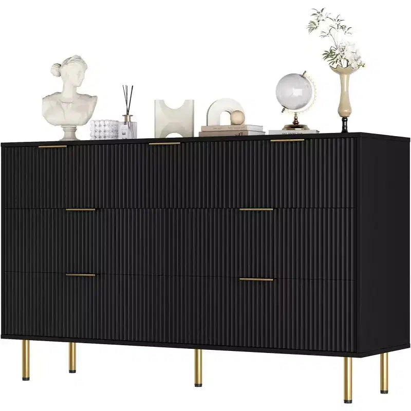 Commode à 7 tiroirs pour chambre à coucher, commode moderne en bois pour placard, avec poignée dorée, meuble de rangement pour chambre à coucher, pour salon, couloir