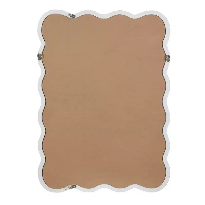 Miroir décoratif rectangulaire ondulé en bois massif 30 x 40 pour chambre, salle de bain et salon blanc