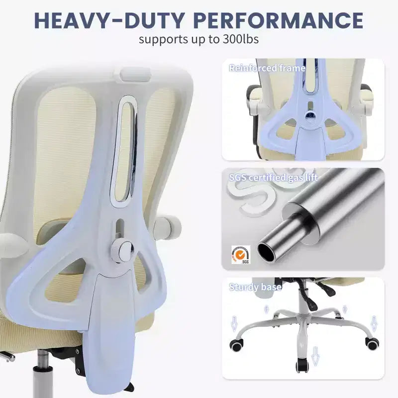 Chaise de bureau ergonomique en maille, chaise de bureau à domicile avec appui-tête et dossier réglables, support lombaire confortable avec roulettes pivotantes à 360°