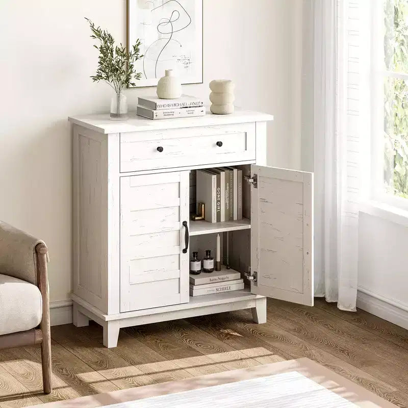 Meuble de rangement de style campagnard avec 3 étagères réglables (7 hauteurs), organisateur rustique pour cuisine et salle à manger, meuble d'entrée multifonctionnel