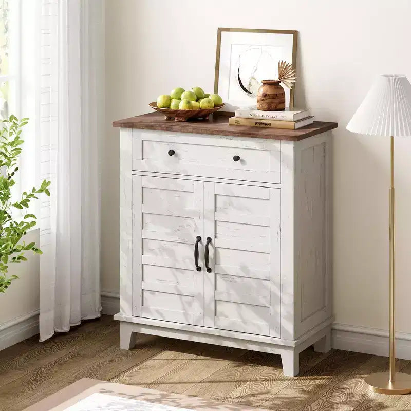 Meuble de rangement de style campagnard avec 3 étagères réglables (7 hauteurs), organisateur rustique pour cuisine et salle à manger, meuble d'entrée multifonctionnel
