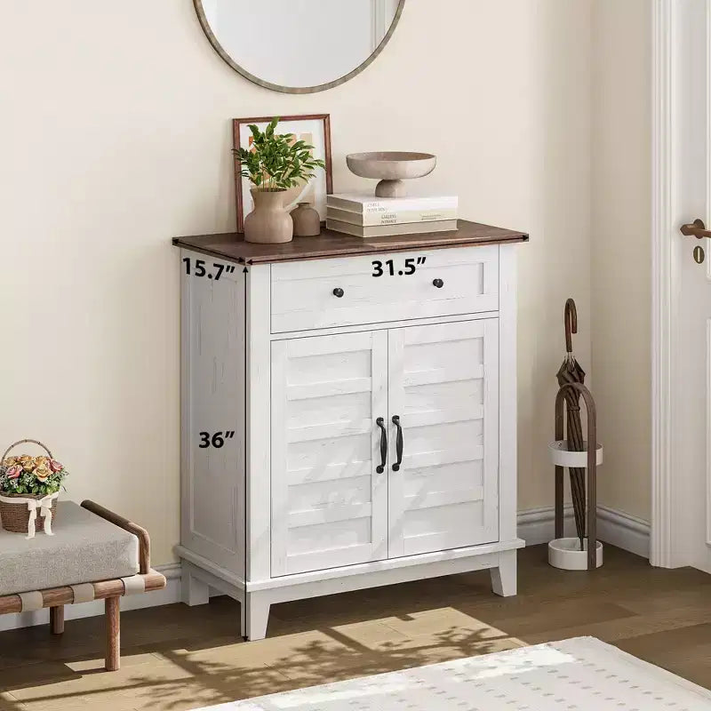 Meuble de rangement de style campagnard avec 3 étagères réglables (7 hauteurs), organisateur rustique pour cuisine et salle à manger, meuble d'entrée multifonctionnel