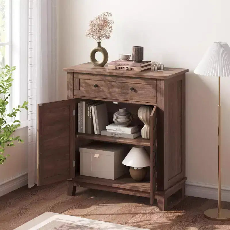 Meuble de rangement de style campagnard avec 3 étagères réglables (7 hauteurs), organisateur rustique pour cuisine et salle à manger, meuble d'entrée multifonctionnel