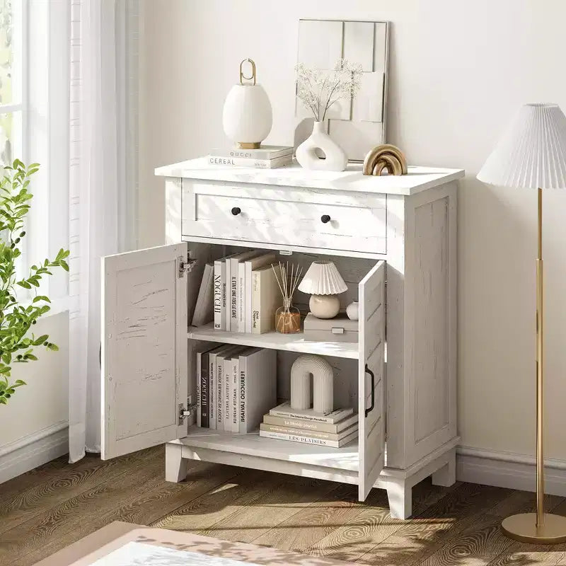 Meuble de rangement de style campagnard avec 3 étagères réglables (7 hauteurs), organisateur rustique pour cuisine et salle à manger, meuble d'entrée multifonctionnel