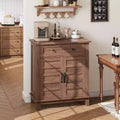 Farmhouse Storage Cabine 3-Tiers Adjustable Shelf with 7 Gears, Rustic Kitchen &amp; Dining Room Organizer, Multi-Functional Entryway Cabinet
