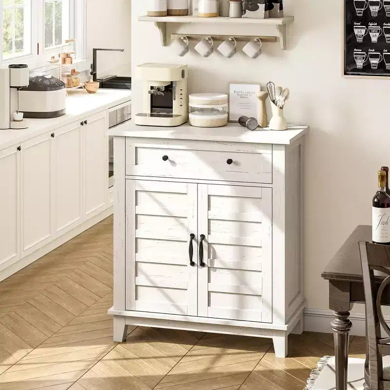 Meuble de rangement de style campagnard avec 3 étagères réglables (7 hauteurs), organisateur rustique pour cuisine et salle à manger, meuble d'entrée multifonctionnel