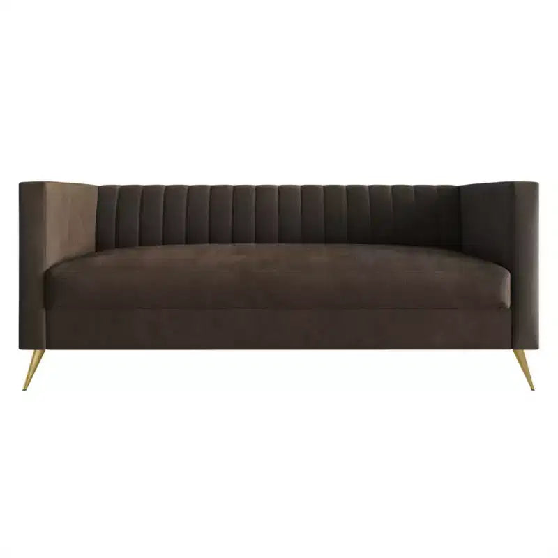 Canapé en velours avec accoudoirs carrés Home Design