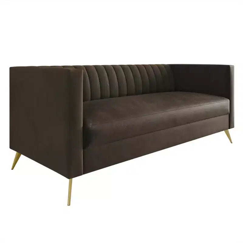 Canapé en velours avec accoudoirs carrés Home Design
