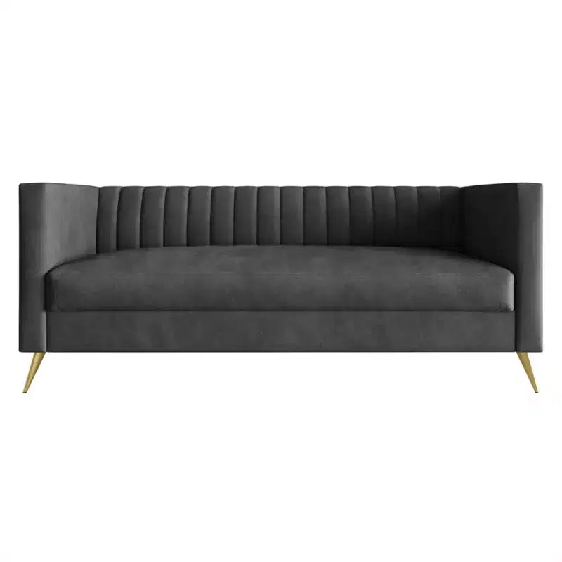 Canapé en velours avec accoudoirs carrés Home Design