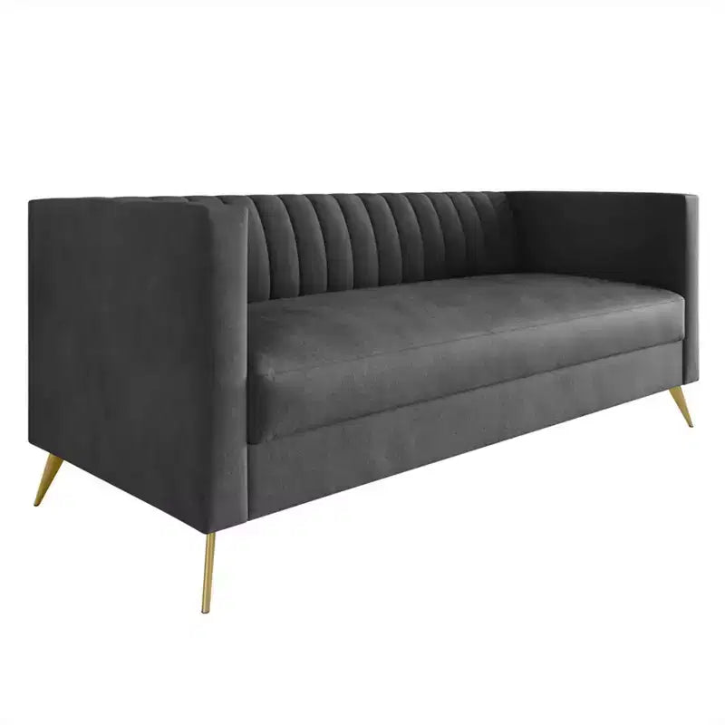Canapé en velours avec accoudoirs carrés Home Design