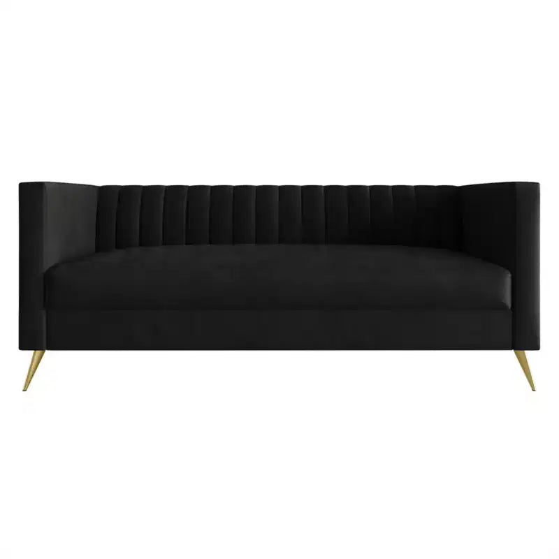 Canapé en velours avec accoudoirs carrés Home Design