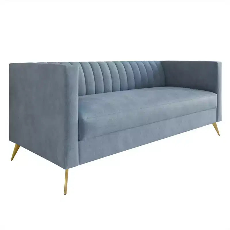 Canapé en velours avec accoudoirs carrés Home Design