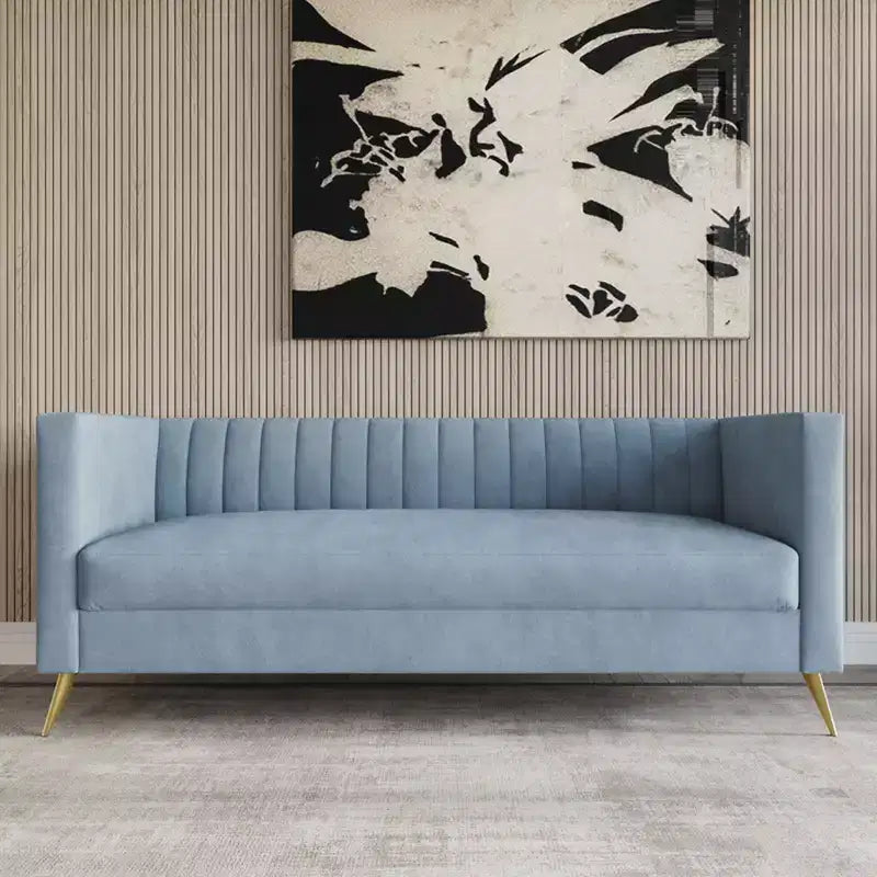 Canapé en velours avec accoudoirs carrés Home Design