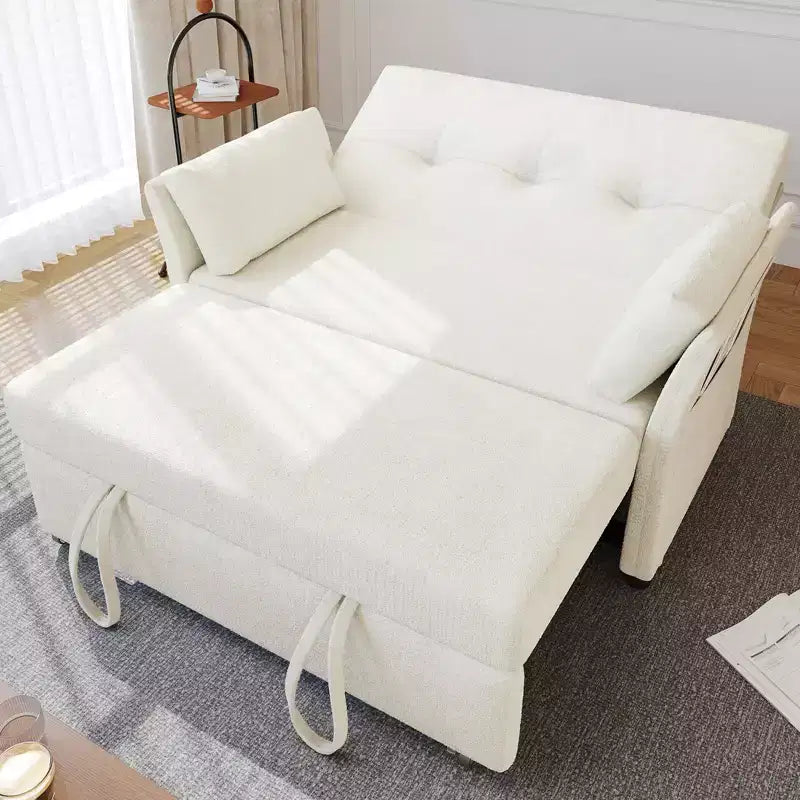 Dyonery Convertible Sofa Bed, Pull Out Sleeper Sofa with Side Pocket &amp; Adjustable Backrest, Tool-Free Assembly, Folding Loveseat for Living Room