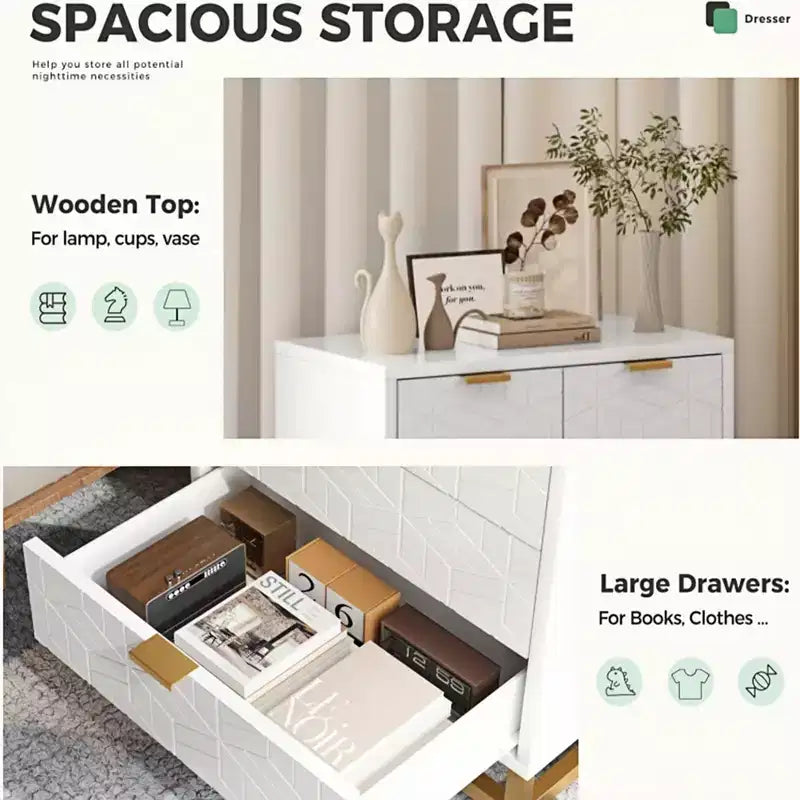 Commode moderne à 5 tiroirs avec pieds en métal, grand organisateur de rangement pour chambre, salon et entrée