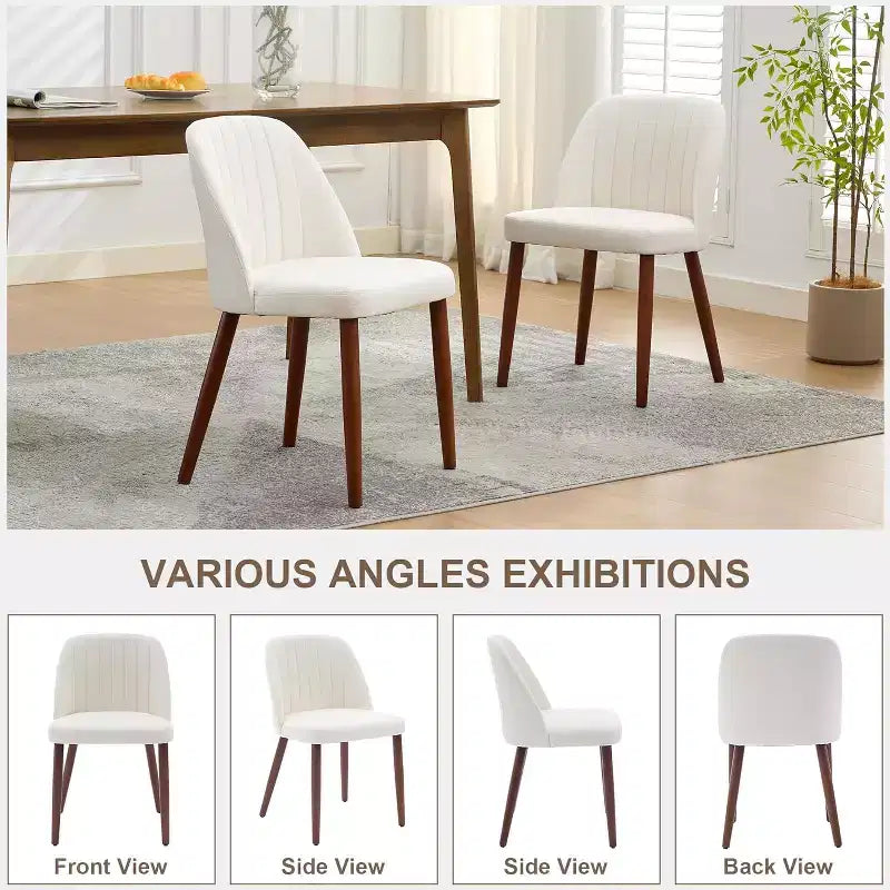 Lot de chaises de salle à manger modernes, structure en bois massif et assise rembourrée, chaises de cuisine ou de salle à manger peu encombrantes