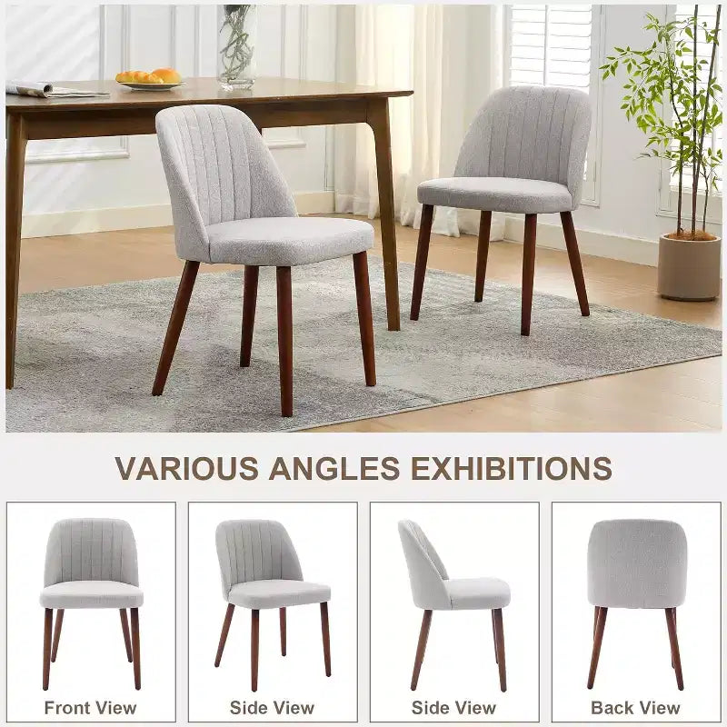 Lot de chaises de salle à manger modernes, structure en bois massif et assise rembourrée, chaises de cuisine ou de salle à manger peu encombrantes