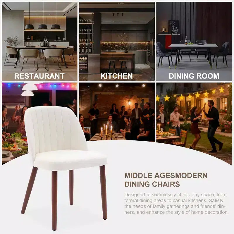 Lot de chaises de salle à manger modernes, structure en bois massif et assise rembourrée, chaises de cuisine ou de salle à manger peu encombrantes