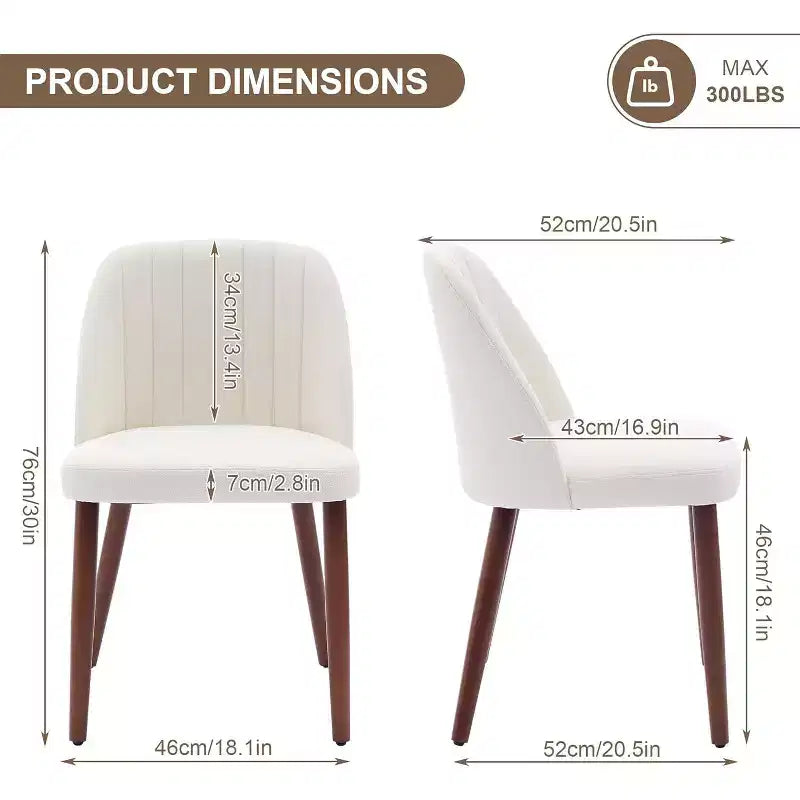 Lot de chaises de salle à manger modernes, structure en bois massif et assise rembourrée, chaises de cuisine ou de salle à manger peu encombrantes