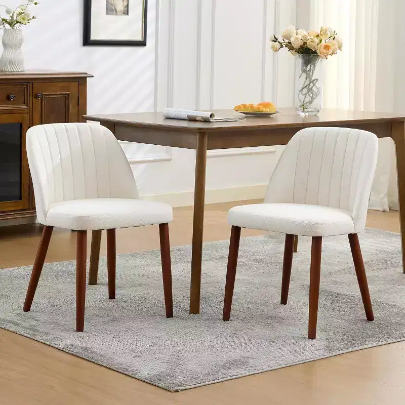 Lot de chaises de salle à manger modernes, structure en bois massif et assise rembourrée, chaises de cuisine ou de salle à manger peu encombrantes