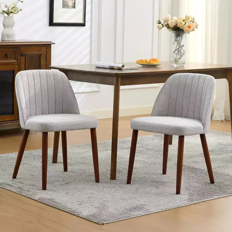 Acekool Modern Dining Chairs Set, Solid Wood Frame &amp; Cushioned Seat, Space-Saving Kitchen or Dining Room Chairs