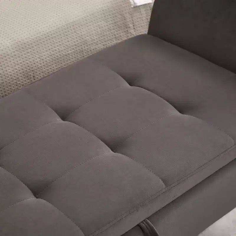 Banc de rangement en velours de 51,5 po avec accoudoirs et pieds en bois, banc de bout de lit avec siège rembourré, pouf de rangement pour la maison
