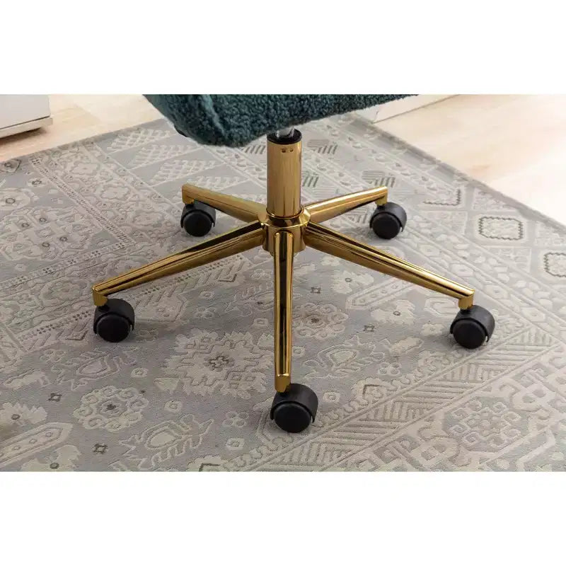 Fauteuil de bureau pivotant en tissu Teddy chic avec roulettes, chaise réglable en hauteur, chaise d'ordinateur chic pour bureau à domicile, mobilier de maison et de bureau