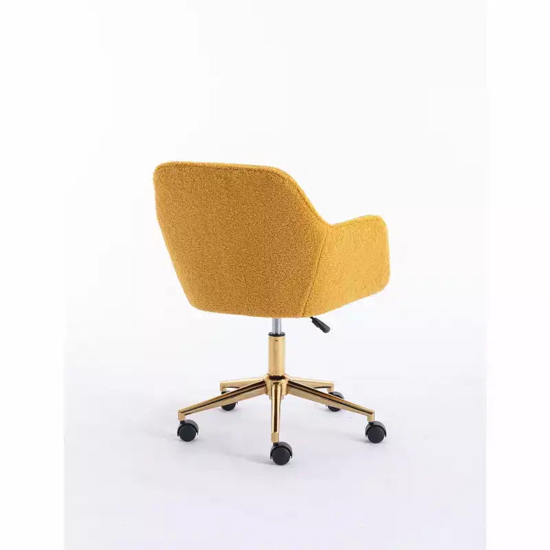 Fauteuil de bureau pivotant en tissu Teddy chic avec roulettes, chaise réglable en hauteur, chaise d'ordinateur chic pour bureau à domicile, mobilier de maison et de bureau