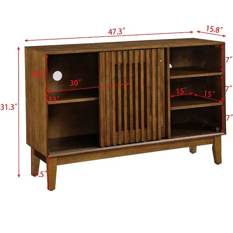 Buffet bahut moderne du milieu du siècle, meuble de rangement console de 120 cm, meuble TV avec tiroirs pour salon, cuisine, salle à manger