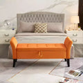 MAYEERTY Velvet Storage Bench, Tufted Uphollstered Bench with Solid Wooden Legs, Multi-Purpose Ottoman for Bedroom Living Room Hallway Gray