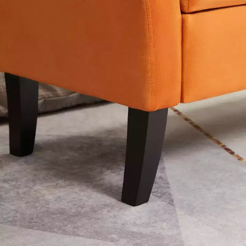 Banc de rangement en velours, banc capitonné avec pieds en bois massif, ottoman multifonctionnel pour chambre à coucher, salon, couloir, gris