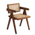 1/2 chaises de salle à manger avec accoudoirs et dossier ouvert, chaises de cuisine en rotin avec cadre en bois d'hévéa, chaises d'appoint pour salle à manger, salon