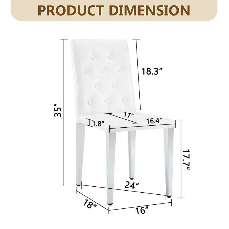 Lot de 2 chaises de salle à manger modernes rembourrées en similicuir, pieds en métal argenté, chaises de luxe sans accoudoirs pour cuisine ou salle à manger