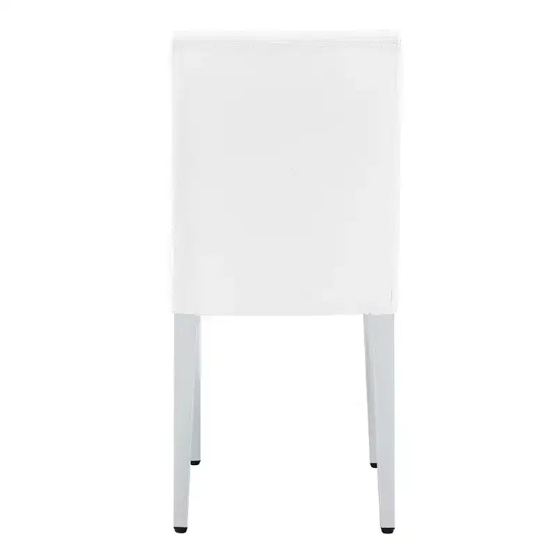 Lot de 2 chaises de salle à manger modernes rembourrées en similicuir, pieds en métal argenté, chaises de luxe sans accoudoirs pour cuisine ou salle à manger
