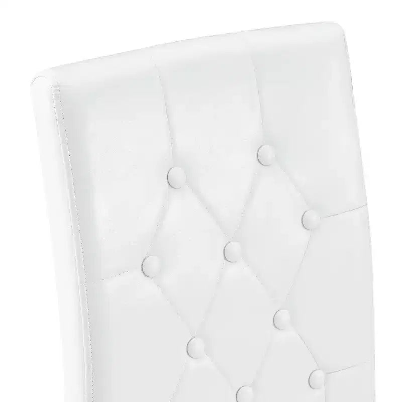 Lot de 2 chaises de salle à manger modernes rembourrées en similicuir, pieds en métal argenté, chaises de luxe sans accoudoirs pour cuisine ou salle à manger