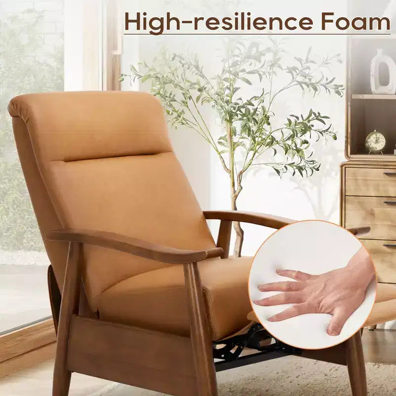Fauteuil inclinable à dossier poussé Fauteuil réglable en cuir avec repose-pieds pour salon et chambre à coucher