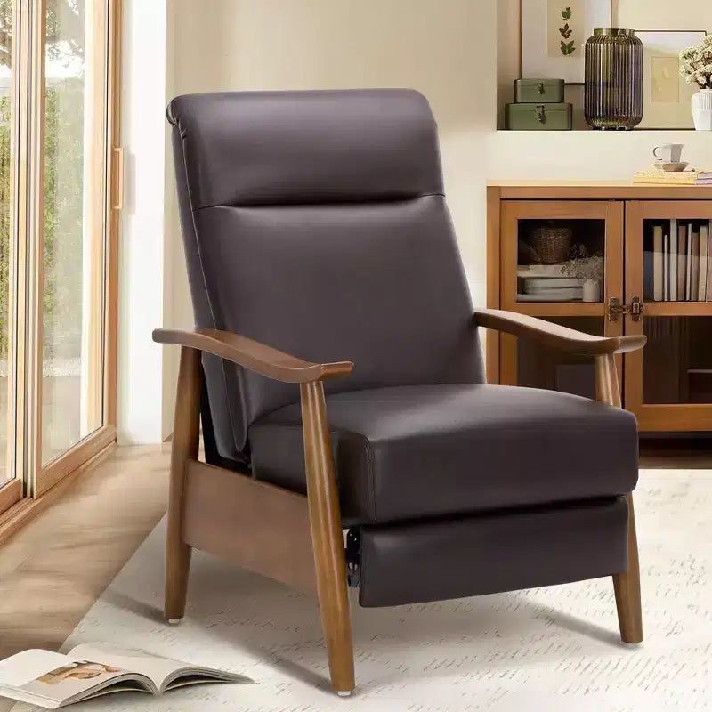 Fauteuil inclinable à dossier poussé Fauteuil réglable en cuir avec repose-pieds pour salon et chambre à coucher