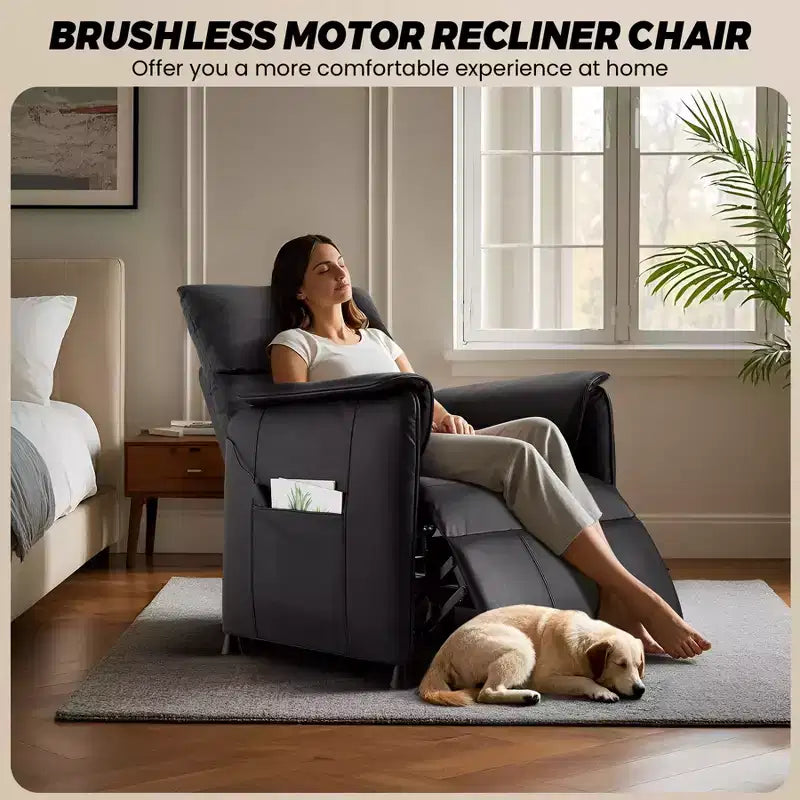 Fauteuil inclinable électrique avec fonction chauffante et massante, canapé inclinable individuel réglable en cuir PU, siège de théâtre et fauteuil pour salon/bureau