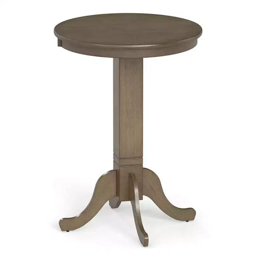 Costway 30 Round Bar Table with Rubber Wood Frame, Elegant Pedestal Base for Dining Room Espresso/Oak Gray