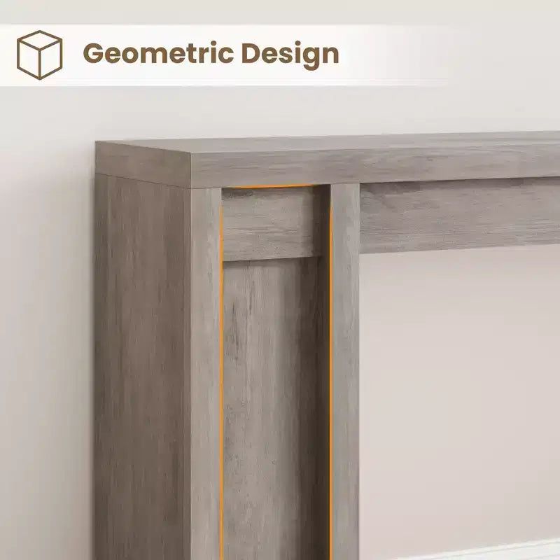 Console extra-longue en bois avec 2 tiroirs et 2 étagères de rangement, table d'appoint robuste et résistante aux marques pour entrée/salon