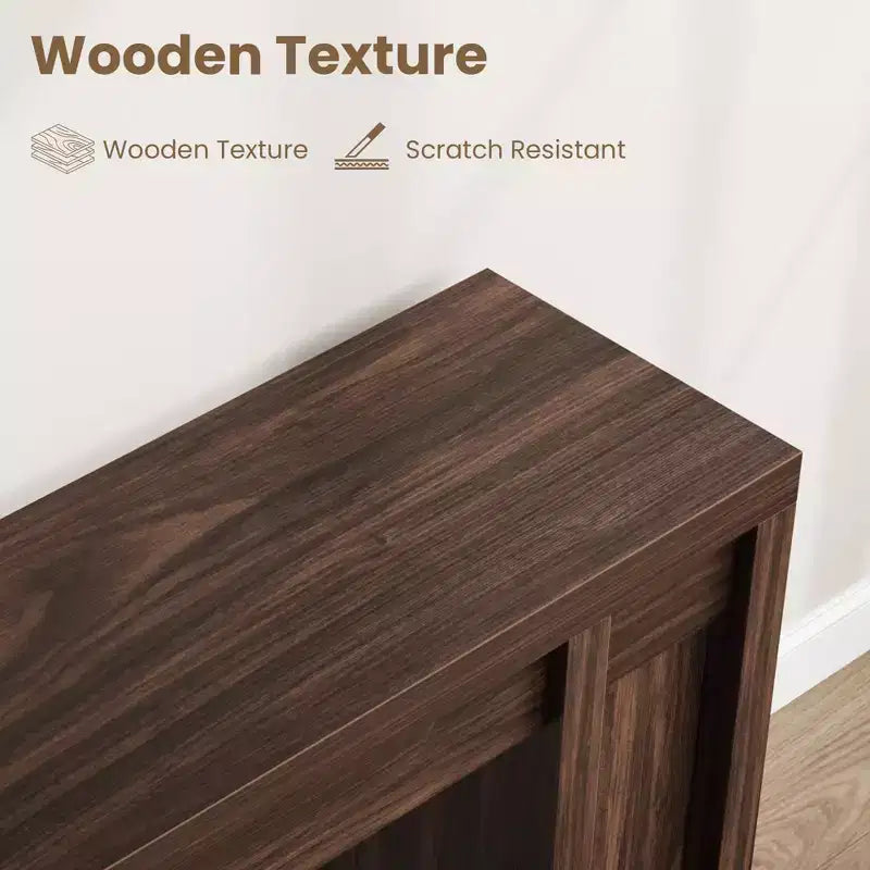 Console extra-longue en bois avec 2 tiroirs et 2 étagères de rangement, table d'appoint robuste et résistante aux marques pour entrée/salon