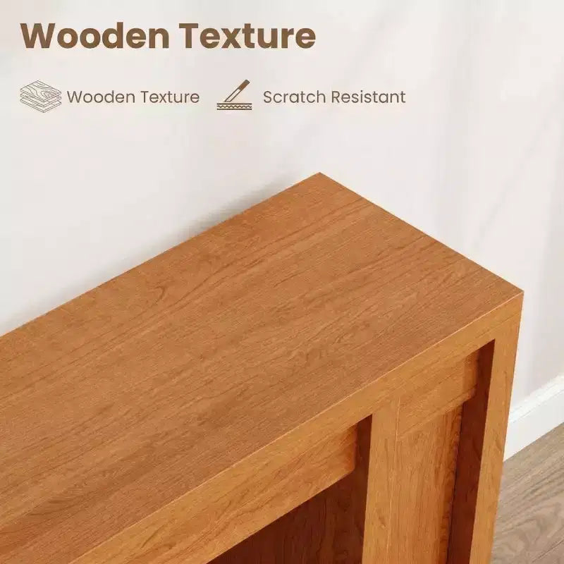 Console extra-longue en bois avec 2 tiroirs et 2 étagères de rangement, table d'appoint robuste et résistante aux marques pour entrée/salon