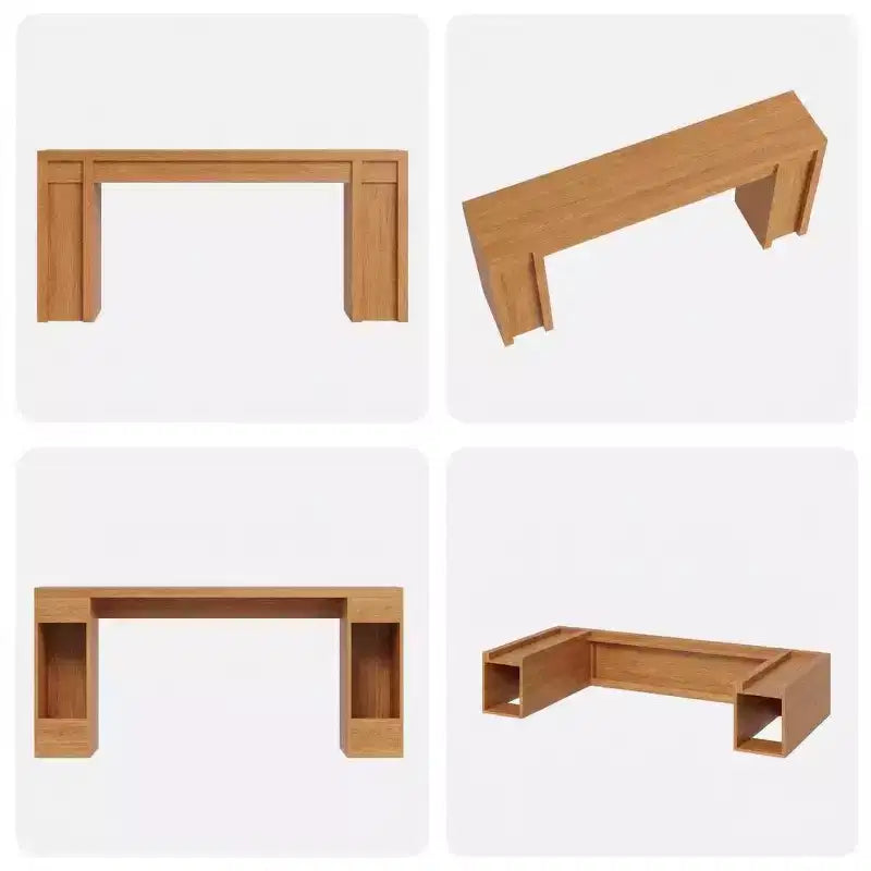 Console extra-longue en bois avec 2 tiroirs et 2 étagères de rangement, table d'appoint robuste et résistante aux marques pour entrée/salon